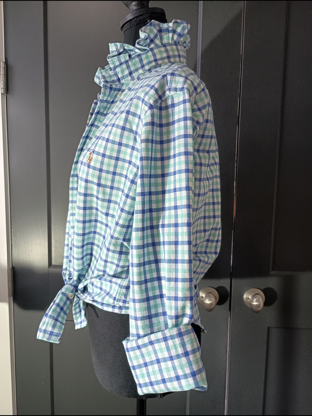 Upcycled Women's Ralph Lauren Ruffled Collar Shirt #046 - Picture 8 of 9